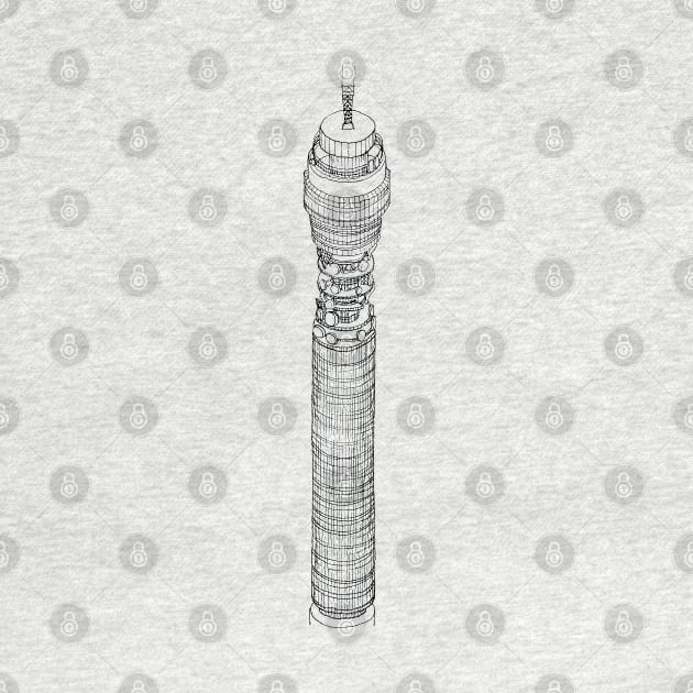 BT Tower - Hand Drawn Print by bertmango